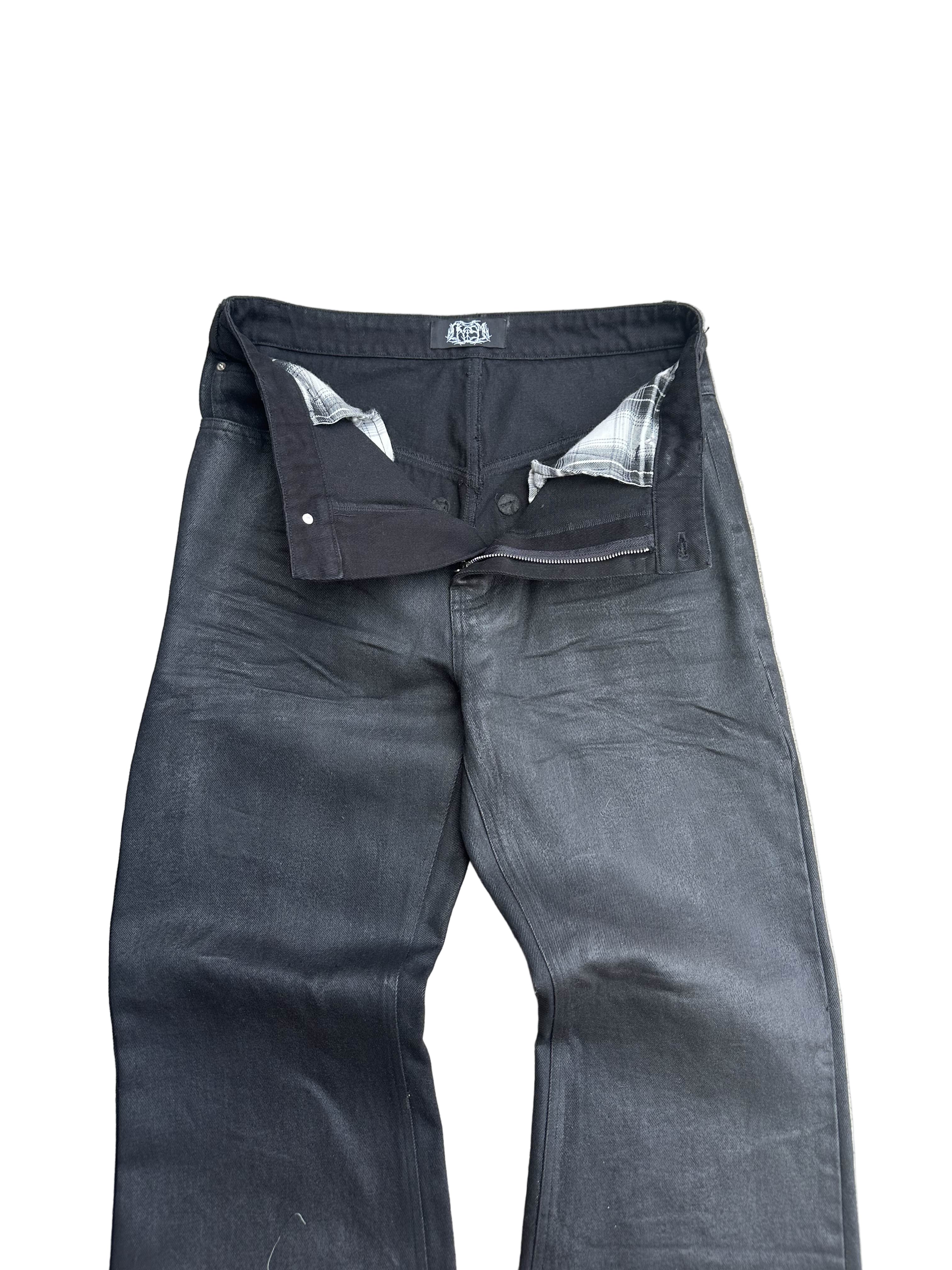 Noir Flared Wax Denim