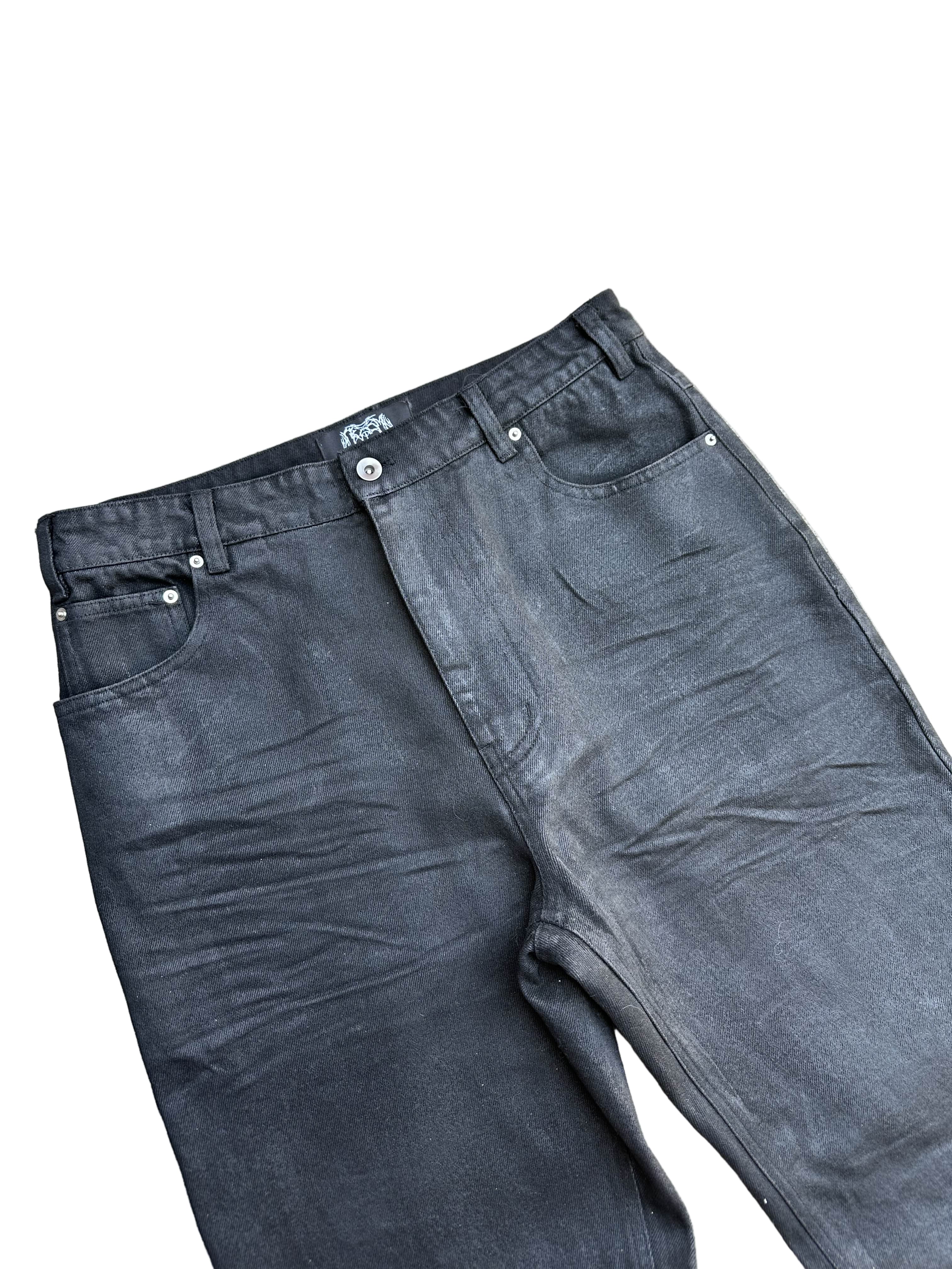 Noir Flared Wax Denim