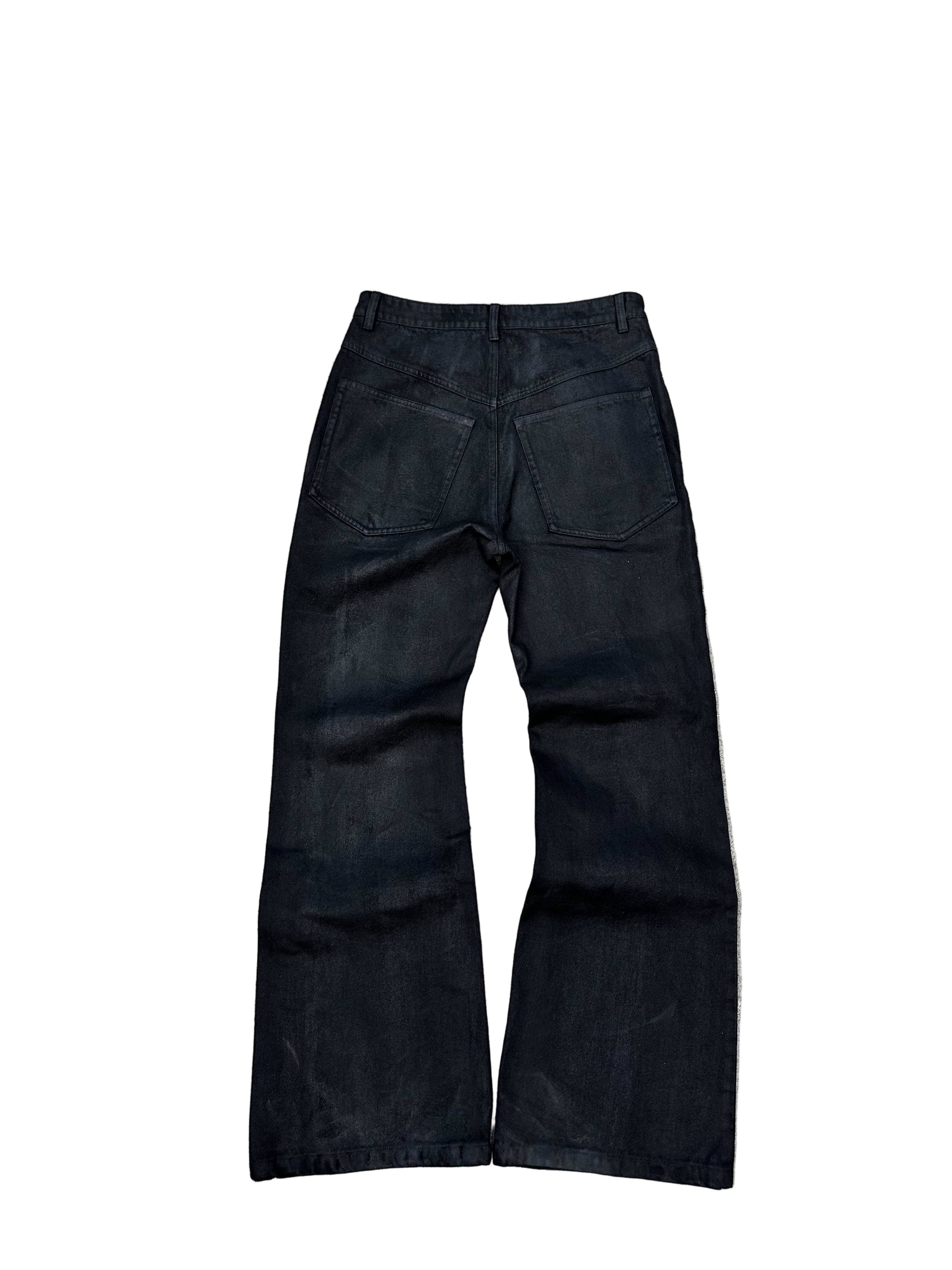 Noir Flared Wax Denim