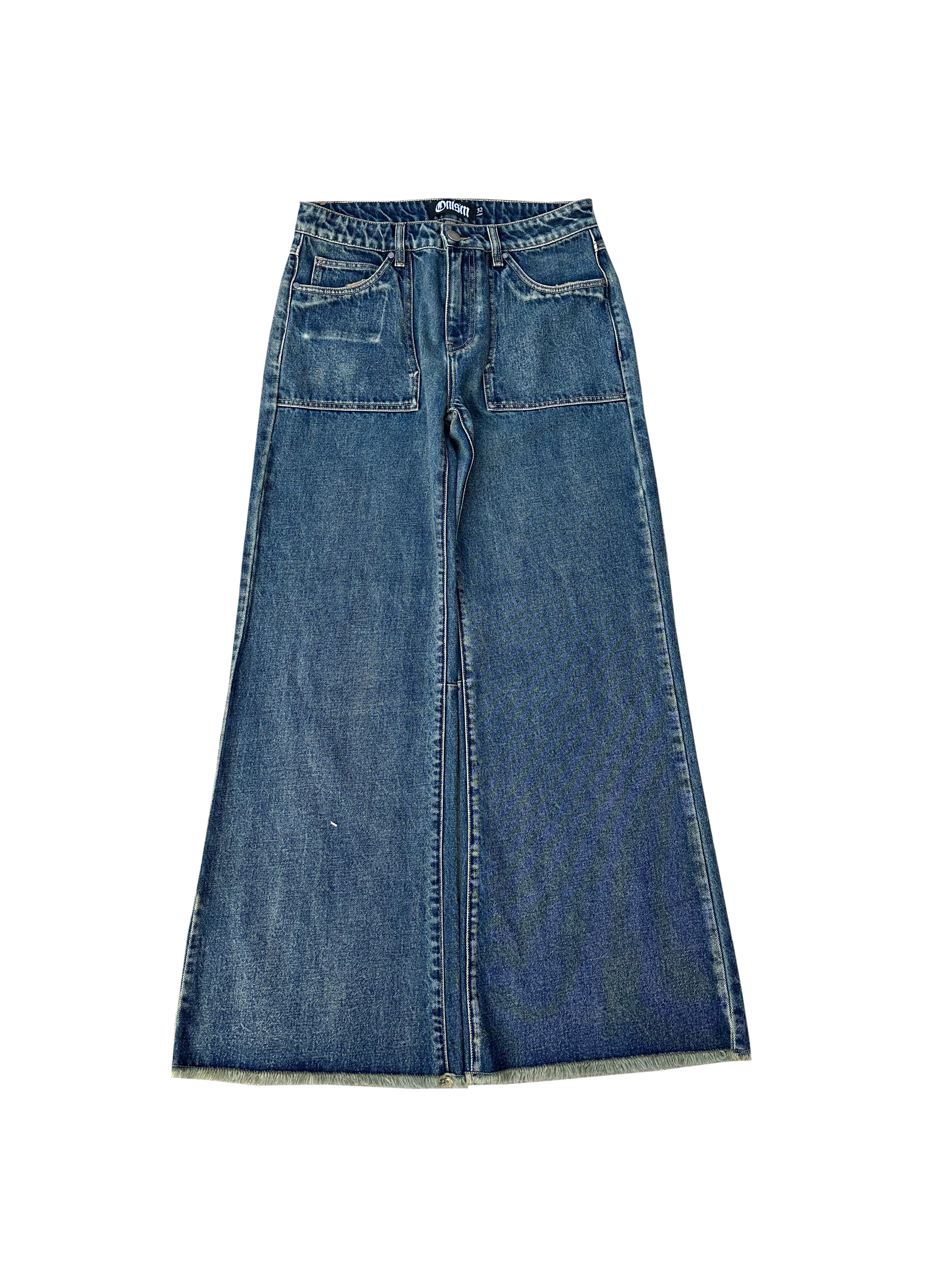 ACID WASH FLARED DENIM